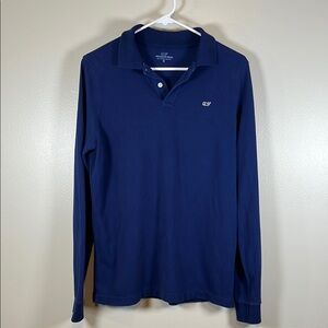 Vineyard Vines Boys Navy Cotton Polo Long Sleeve Pullover Sz XL (18)